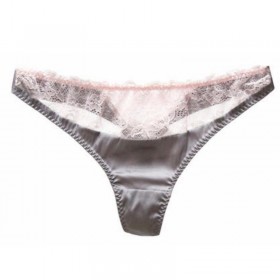 Silk Underwear Women G-string Sexy String Lingerie Lace Thong Briefs Natural Silk Panties Pink Knickers Tangas Bragas